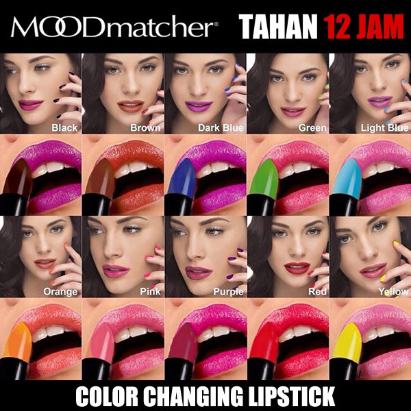 MOODMATCHER Lipstick Original - Color Changing Lipstick Tahan Lama - Lipstick Aloe Vera &amp; Vit E