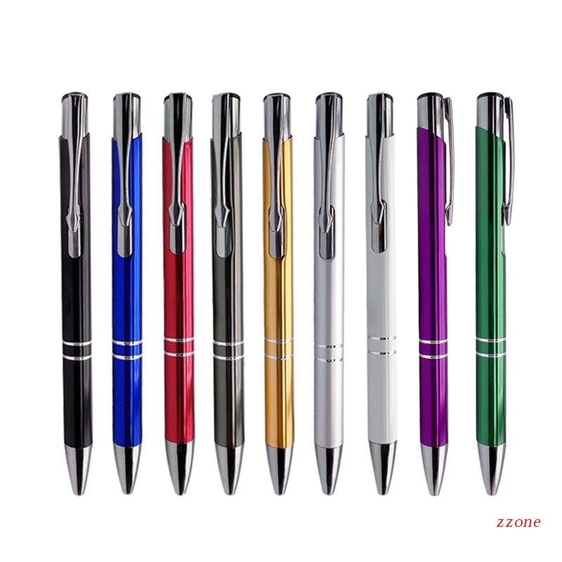 Zzz 10pcs Bolpen Retractable 1.0mm Warna Hitam / Biru Untuk Kantor