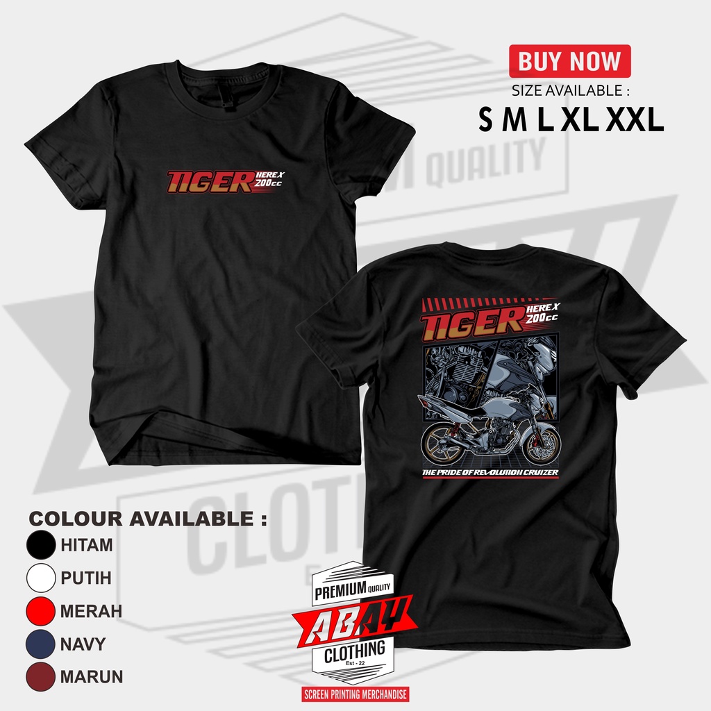 Baju Kaos Motor Honda Tiger 2000 Herex 200cc Sablon Dtf