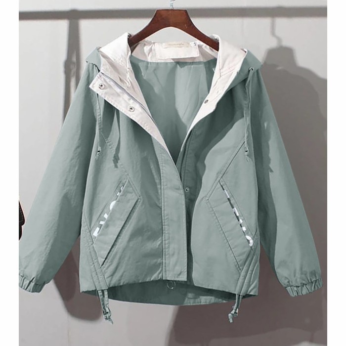 jaket wanita  EVOY JAKET KANVAS TEBAL PREMIUM FASHION JACKET WANITA REMAJA KO - mint bisa COD halus 