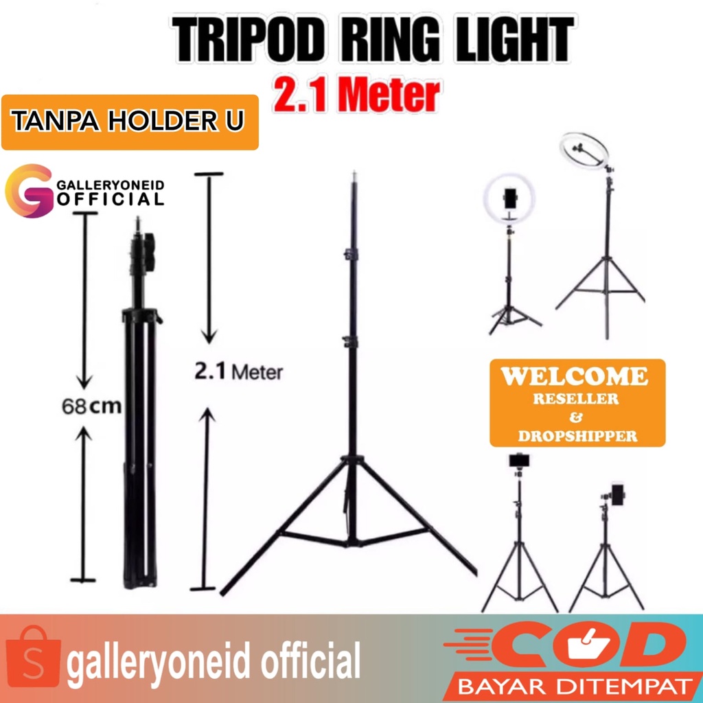 Tripod Ring Light 2.1 Meter Stand Kamera Hp Universal Multifungsi Dudukan Handphone