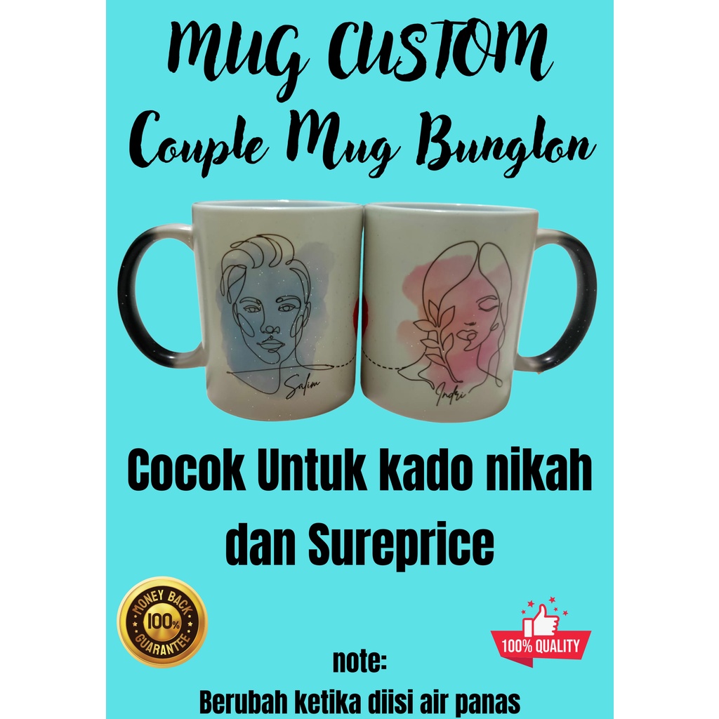 GMC - 10 Souvenir Mug Custom- Mug Bunglon Costum Couple Mug SQ ONE IMPORT