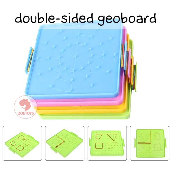 Zoetoys Double-Sided Geoboard | Board Dua Sisi Papan Geometri | Mainan Edukasi Anak