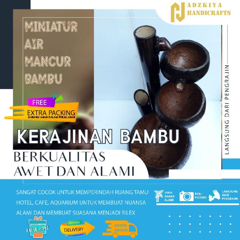 air mancur bambu penyejuk ruangan