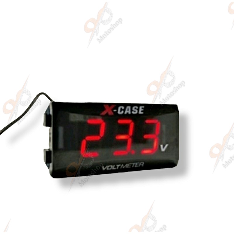 Voltmeter Slim Digital Modish Xcase Aki Motor Alat Pengukur Aki WaterProof Merah Biru