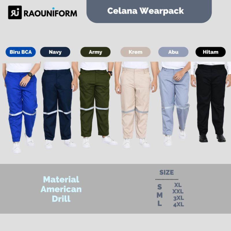 Celana wearpack murah/bawahan seragam safety/pakai kerja lapangan/proyek/tambang