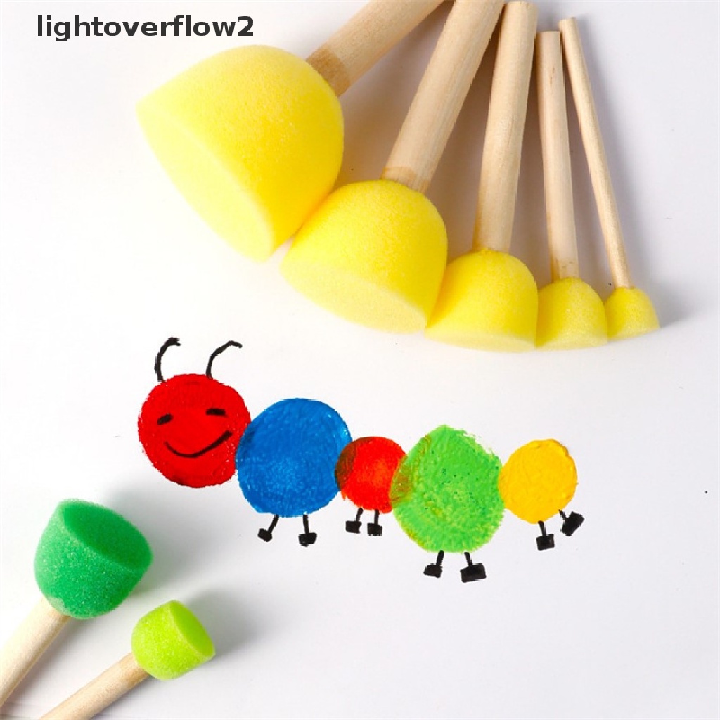 (lightoverflow2) Set Kuas Spons Bulat Untuk Melukis DIY