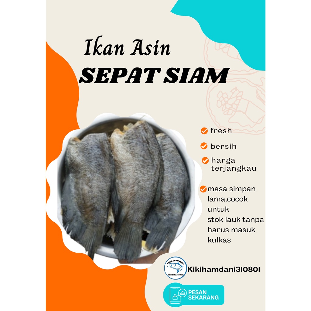 

Ikan Asin Sepat Siam Kering Bersih Ukuran Sedang Kemasan 500gr Terlaris