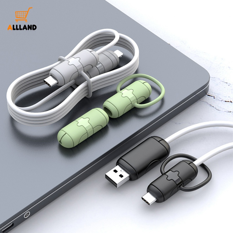 2pcs Pelindung Kabel Data / Charger USB Bahan Silikon Anti Rusak