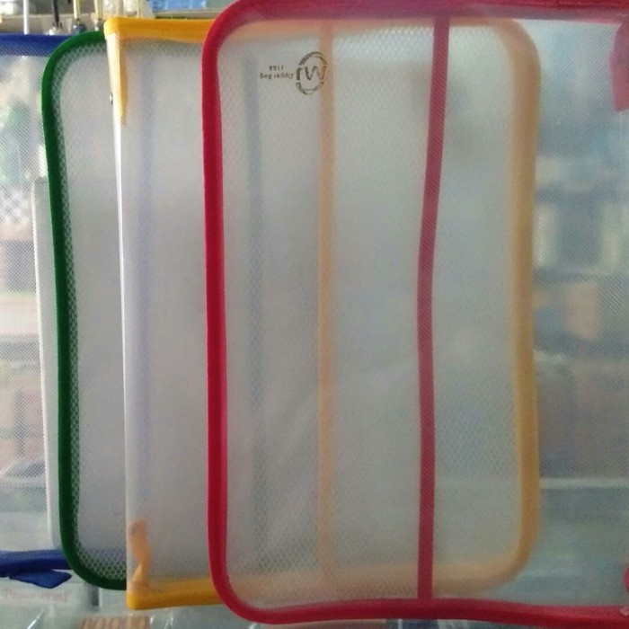 murah Map Plastik Sleting Jaring / Zipper Bag Jala - Hijau