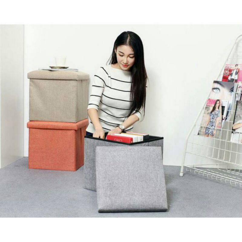 M Sofa Kotak Penyimpanan Barang 30x30x30cm l170402 Gray