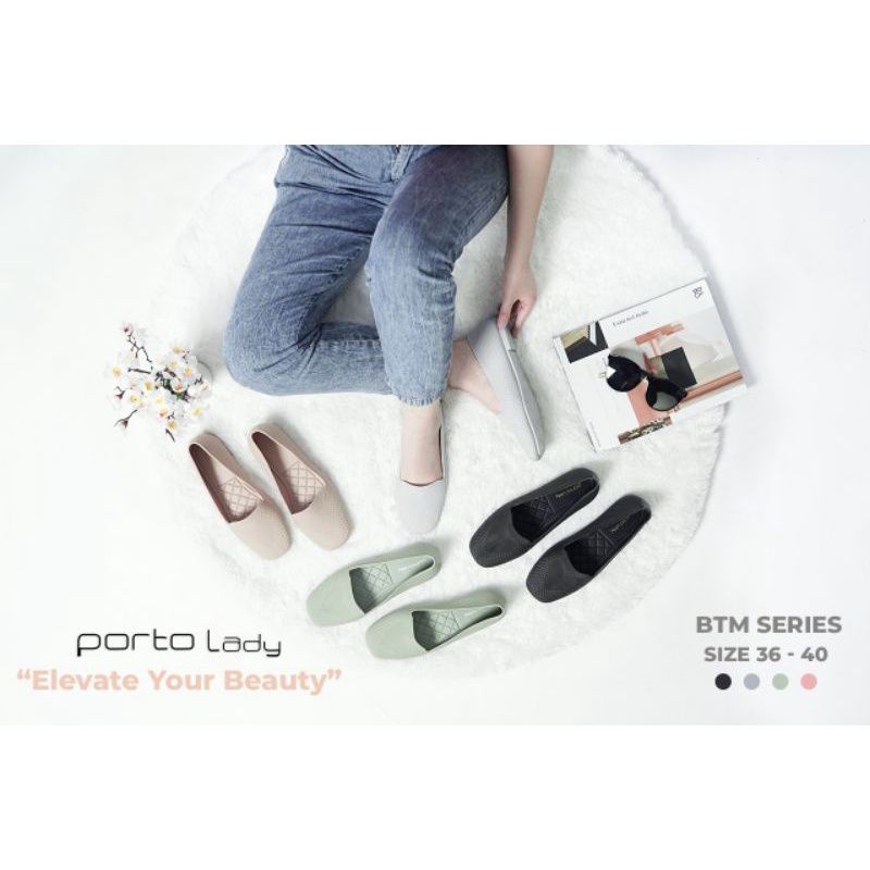 Sepatu Flat Shoes Wanita Jelly Shoes Karet Lentur PORTO BTM