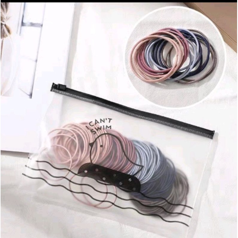 Ikat Rambut Karet Polos Elastis Gaya Korea Wanita / Karet Rambut