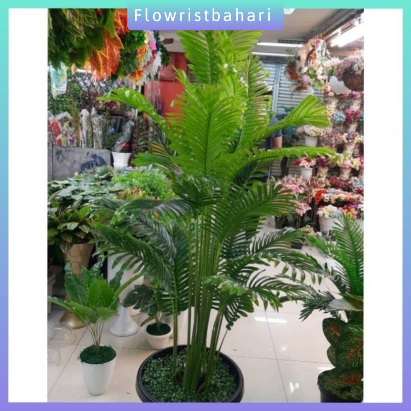 Pohon Palem dekorasi Besar Artificial import / Pohon Daun plastik / Pohon Dekorasi Artificial