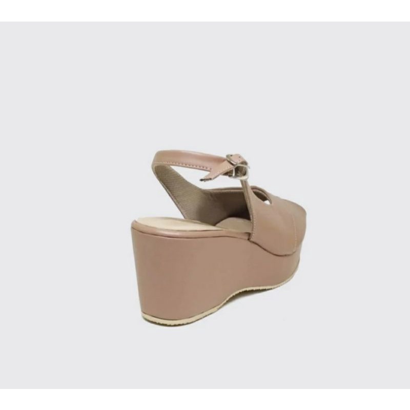 Sepatu Wedges Hak Tinggi Wanita OVERSIZE JUMBO QA301 Sepatu Pesta Megandara Semi Formal Black