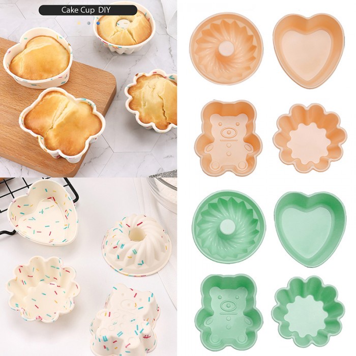 Cetakan Silikon Cupcake Bunga Ulir Hati Silicone Mold Premium Love Swirl Heart Oven Safe Babymaniashop