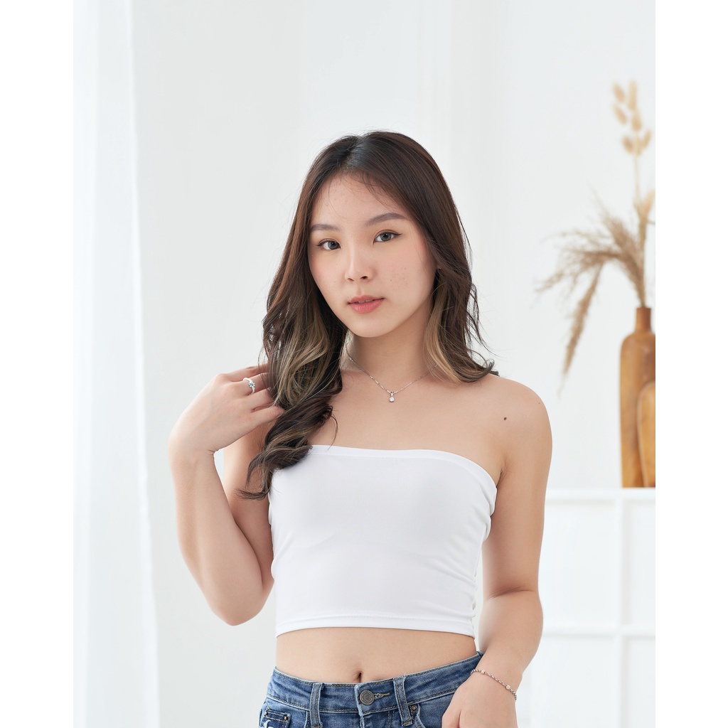 CAVALU Korean Tube Crop Top Kemben Wanita Baju daleman Wanita Kamisol 034