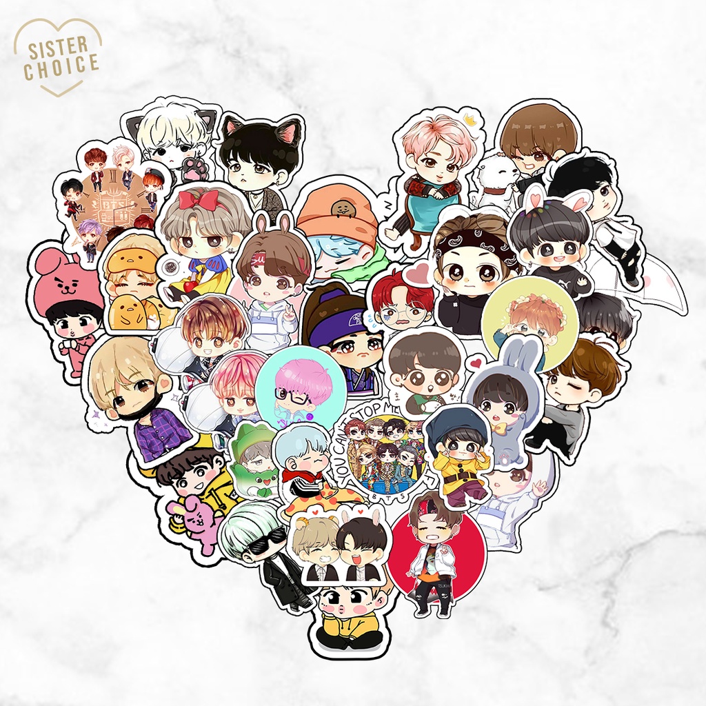 Jual Sticker Bts Chibi Cute Stiker Bts Cartoon Sticker Kartun Bts