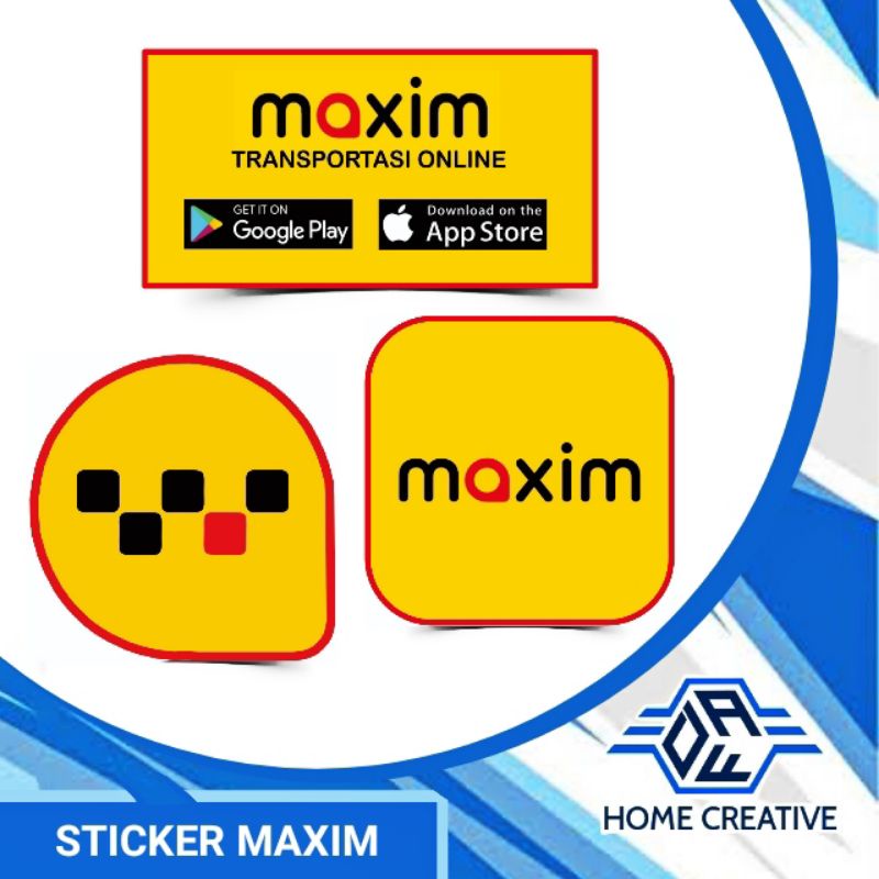 stiker maxim / stiker logo maxim / stiker helm ojek online maxim