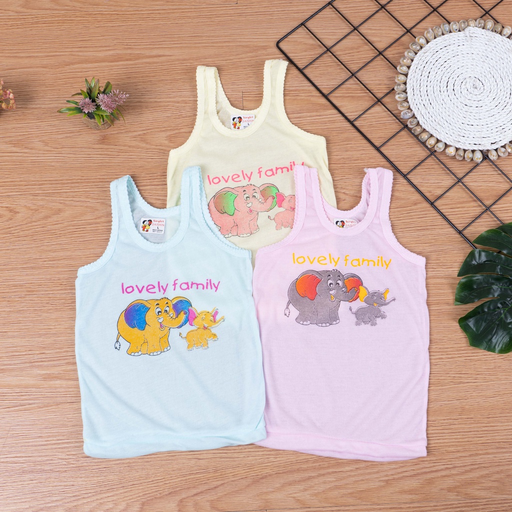 IL - Kaos Dalam Singlet Putih &amp; Warna Polos | Star &amp; Motif Bayi Anak Balita Paud TK SD Cowok Cewek Laki Perempuan Daishin