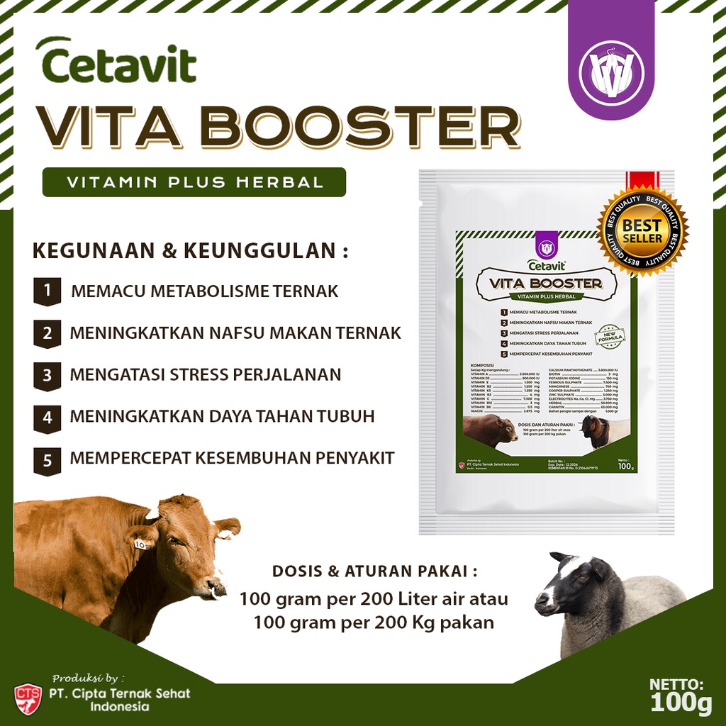 VITA BOOSTER 1 DUS (50PCS)  - Multivitamin Dosis Tinggi Untuk Sapi Kambing Domba