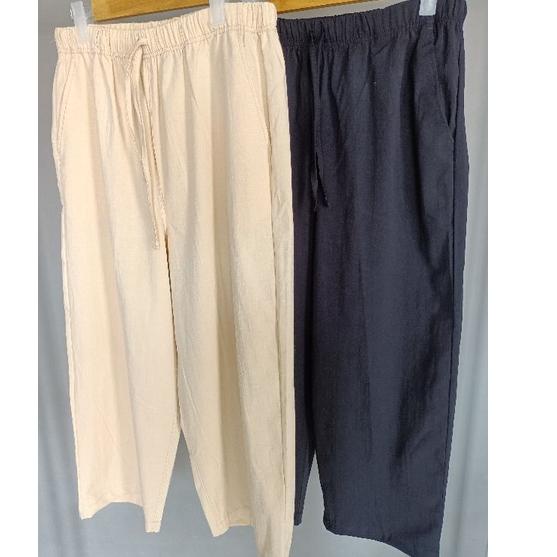 Grosir✦ Uniqlo Original Women Cotton Relax Ankle Pants 72