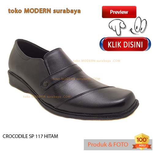 Sepatu pria sekolah sepatu pria pantovel casual CROCODILE SP 117 HITAM
