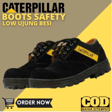 [COD] Bayar Di Tempat !!!!! Sepatu Boots Safety Caterpillar SBY  pendek /CAT Ujung Besi Proyek Kerja Sepatu Pria
