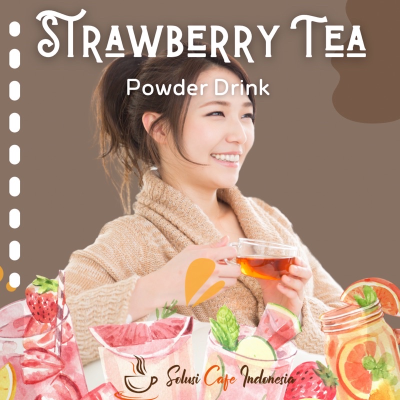 

Tester Bubuk Minuman Strawberry Tea Sachet 30gr Solusi Cafe Indonesia Powder Drink Surabaya