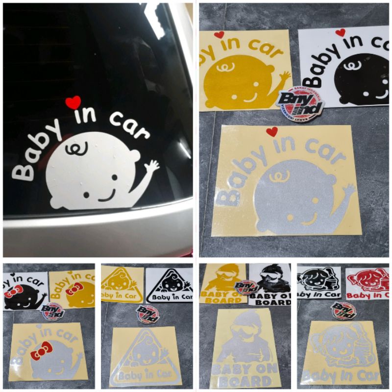 STICKER STIKER BABY IN CAR BABY ON BOARD CUTTING