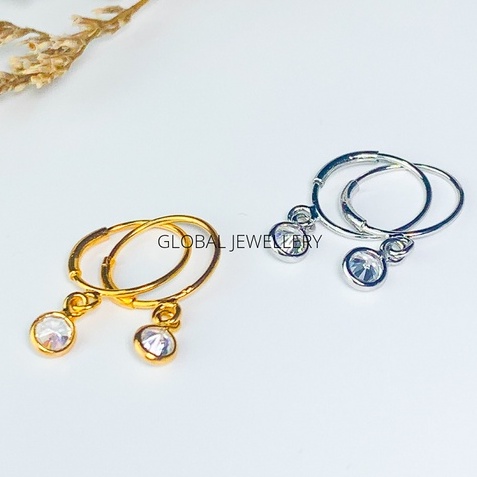 ANTING KENIP BABY MATA GOLD PERAK ASLI S925