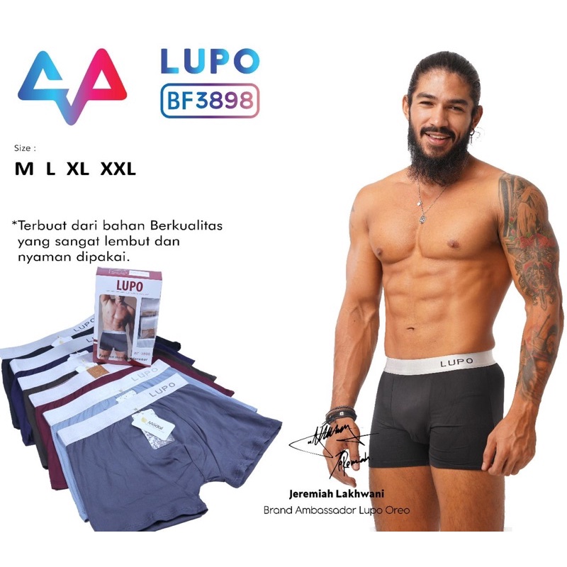 (3pcs) celana dalam pria LUPO BF 3898 8888 sport MODAL boxer termurah original