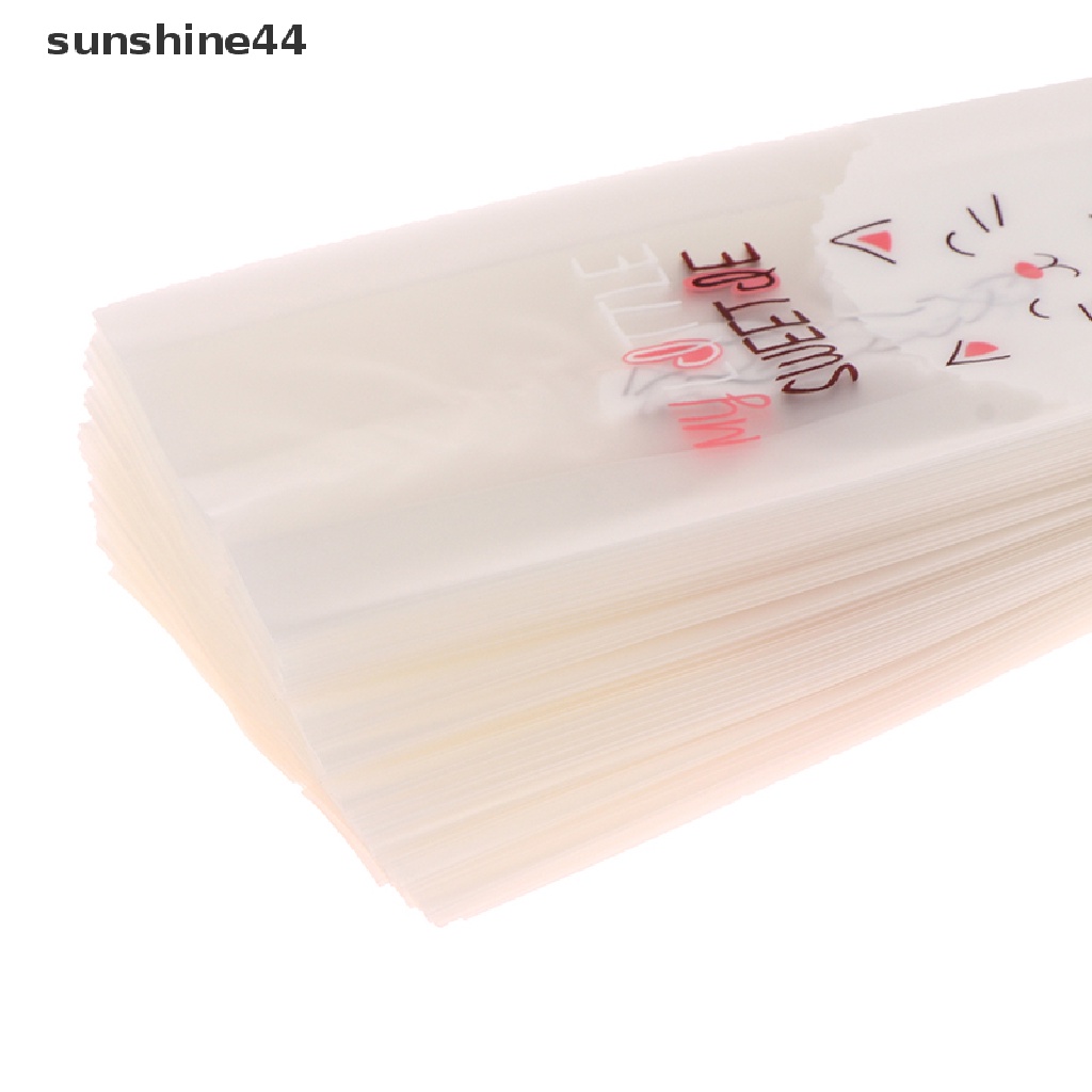 Sunshine 50Pcs Kantong Plastik Transparan Ukuran Kecil DIY Untuk Makanan / Permen / Snack