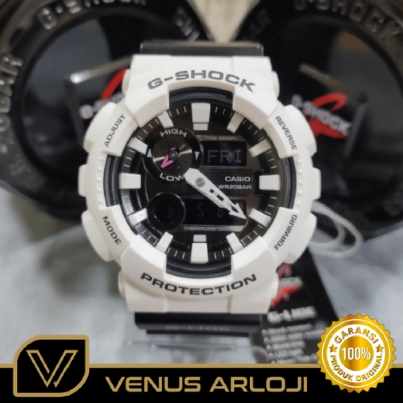 Jam Casio G-Shock GAX-100B-7ADR GAX 100B 7ADR Pria Putih Karet Hitam Bulat