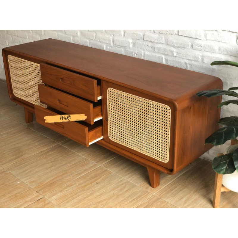 Buffet minimalis jati - buffet tv jati - buffet retro kayu jati - buffet scandinavian jati