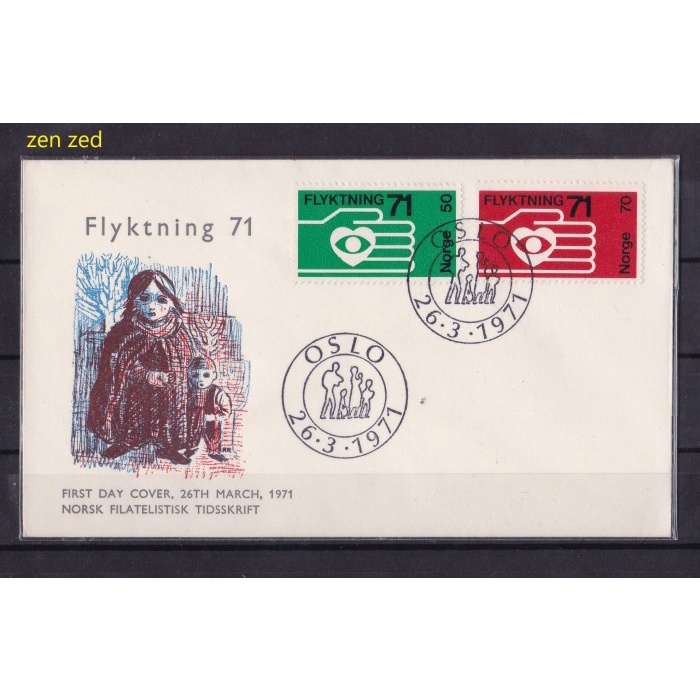

A113 Perangko FDC SHP Norwegia 1971 Refugee 1 Pcs