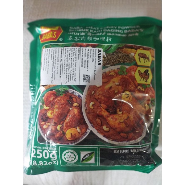

Babas Kari Curry Powder 250gr BPOM Halal