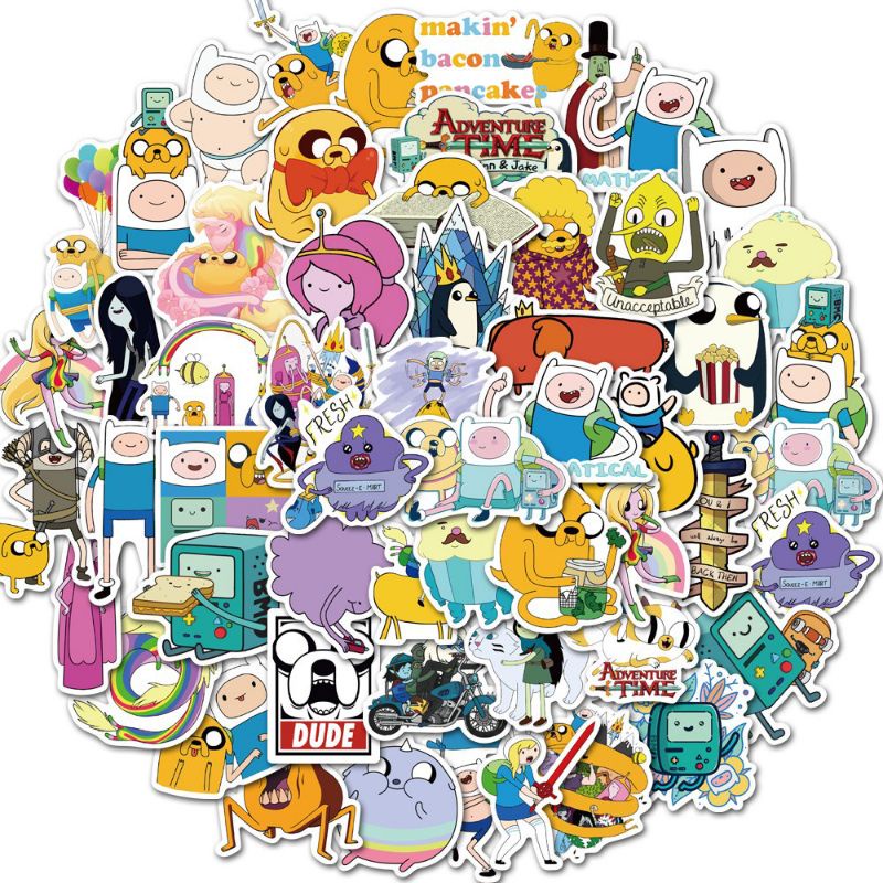 

[ , ] 3pcs Stiker Lucu Motif Anime Adventure Time untuk Laptop, Phone dll