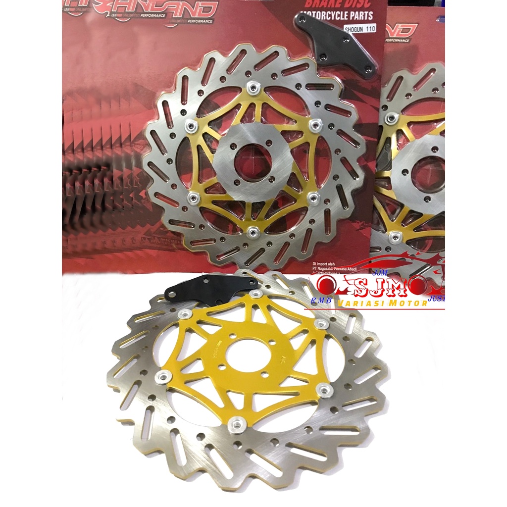 PIRINGAN DEPAN SHOGUN 110-SATRIA 2TAK-SATRIA HIU-SATRIA LUMBA LUMBA-TORNADO DISK CAKRAM 300mm plus breket