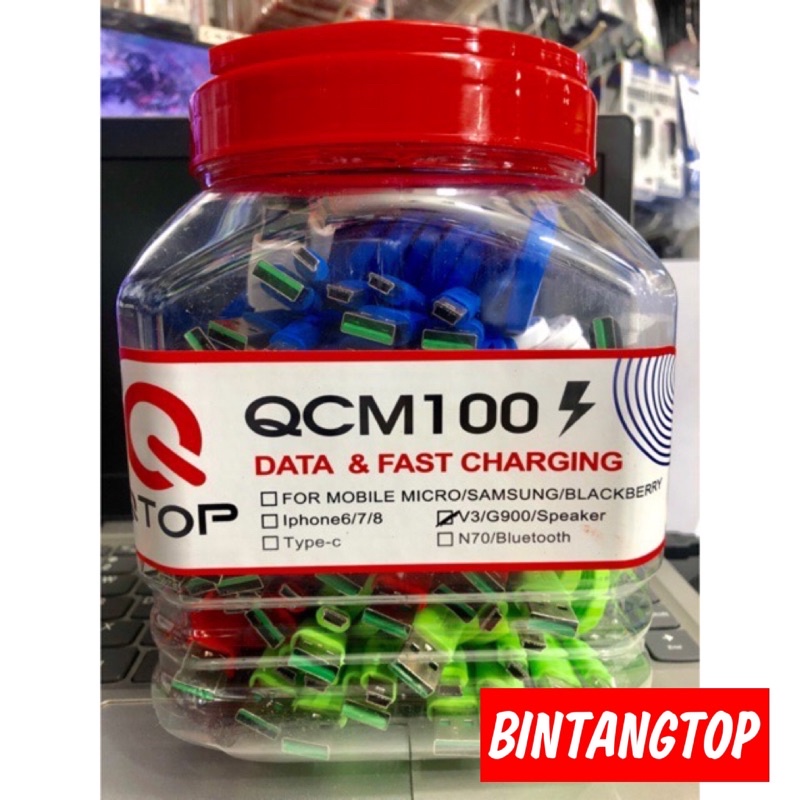 Kabel data QTOP QCM100 V3 / colokan esia / colokan speaker aktif