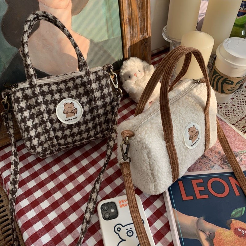 ✼✆Sera Baru Boston Boston Bears Wanita Tas Bantal Tas Retro Tas Bahu Mewah Mini Tangan Membawa Tas Messenger Wanita