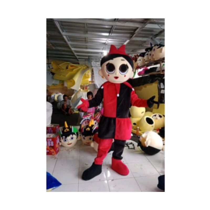 Kostum badut LOL merah