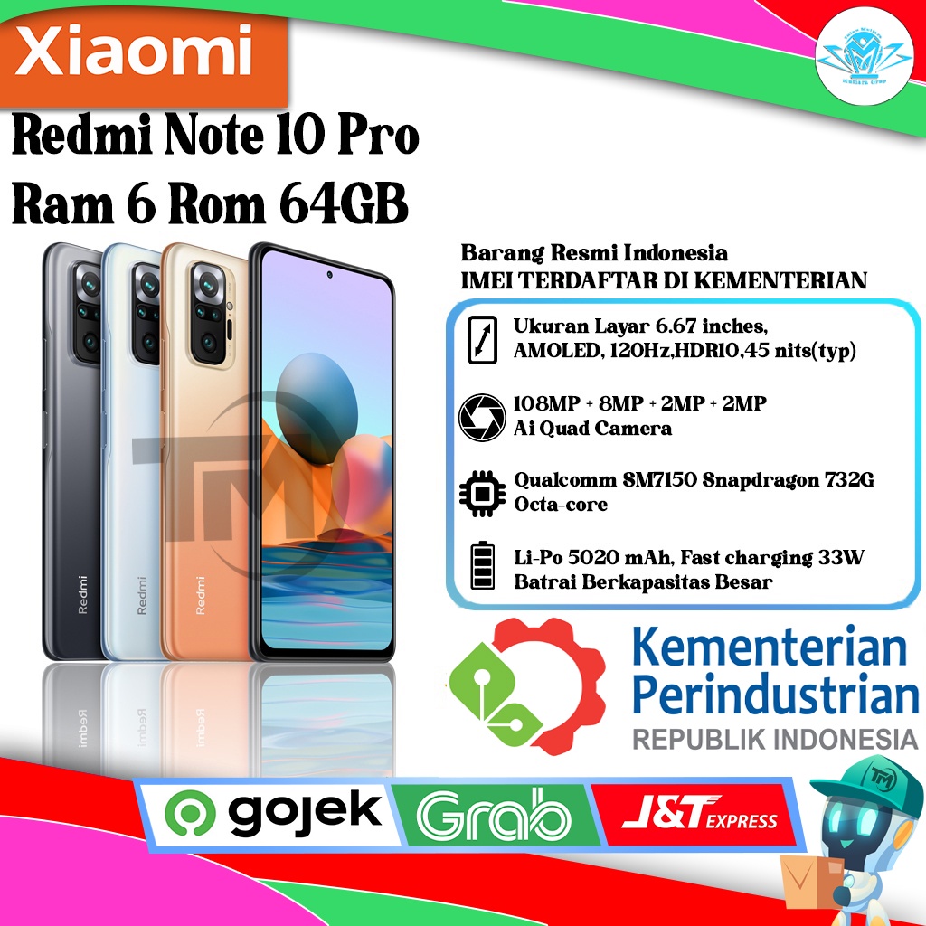 Xiaomi Redmi Note 10 Pro Ram 6 Rom 64 GB