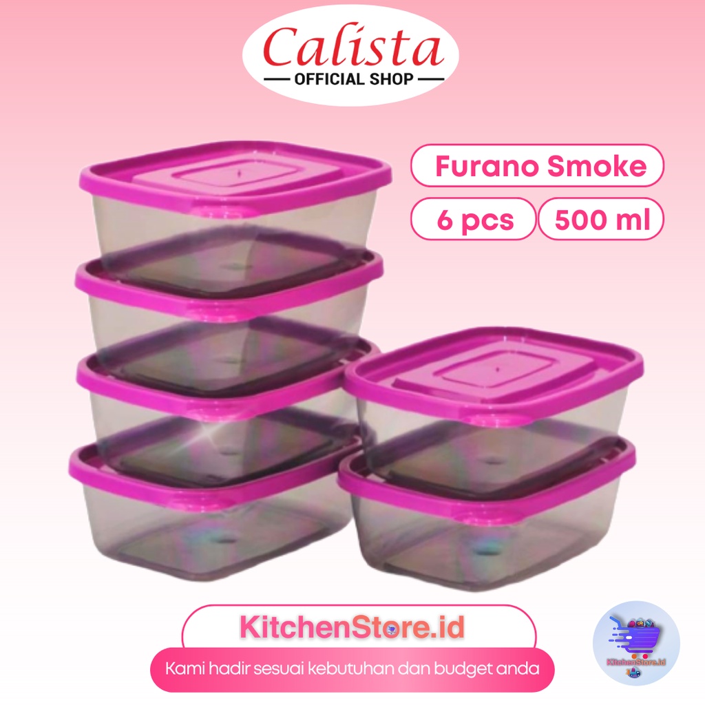 TOPLES KULKAS KECIL 500 ML CALISTA FURANO SMOKE 6 PCS/SET TOPLES KOTAK MAKANAN PENYIMAPANAN FREEZER FOOD CONTAINER FOOD ORGANIZER WADAH MAKANAN