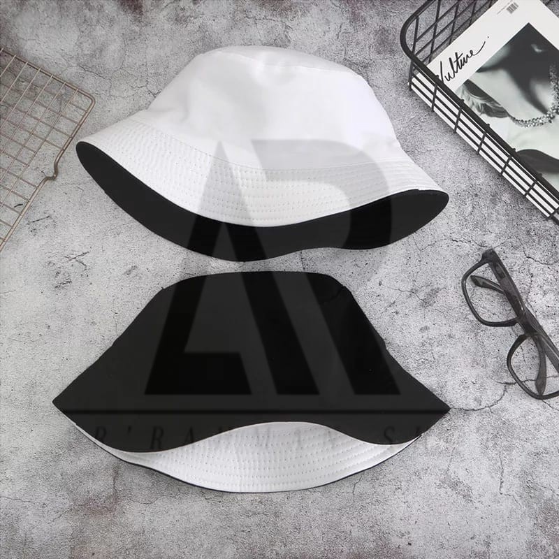 [TERLARIS] topi bucket hat polos pria dan wanita bolak balik bervariasi  bolak balik luar dalam 100% premium