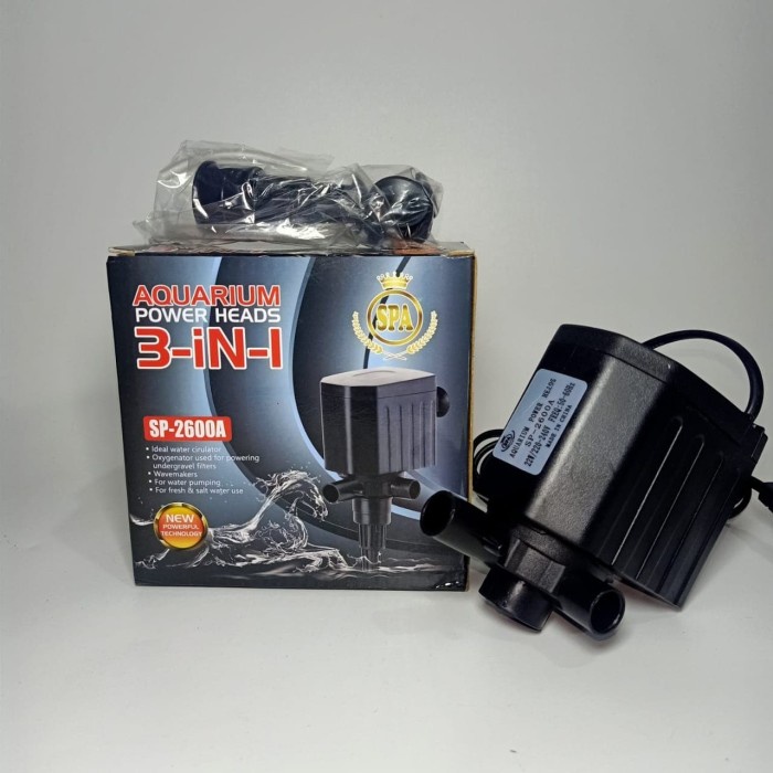 Aquarium Power Heads 3in1 SP-2600A SPA Pompa Air Celup Aquarium