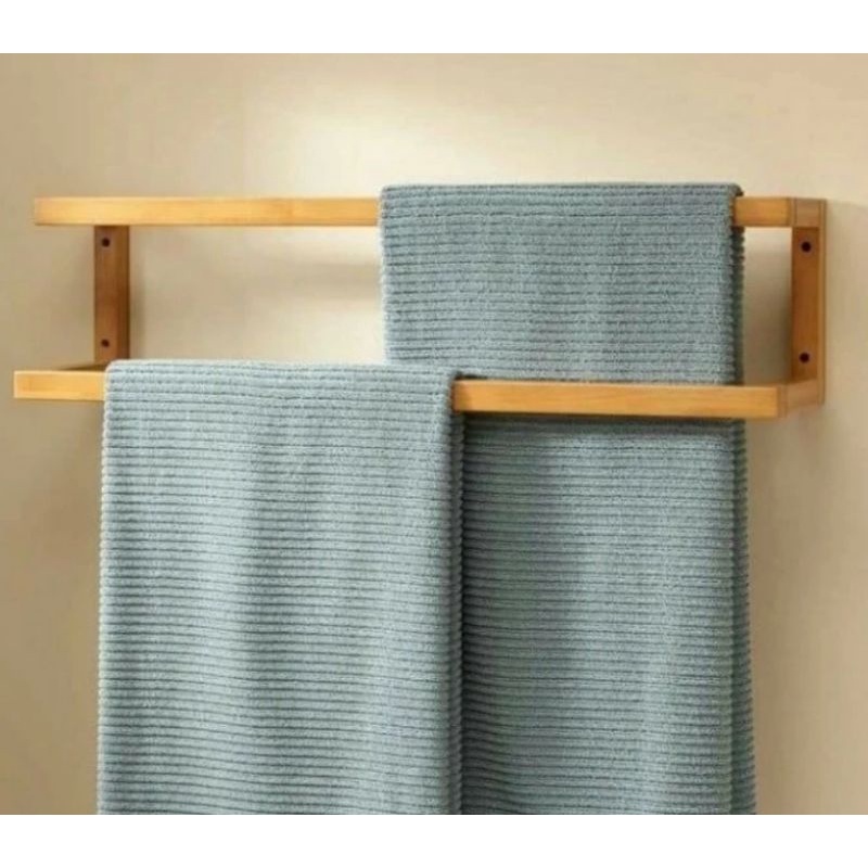 Rak Handuk Dinding / Rak Gantung Kayu / Gantungan Handuk