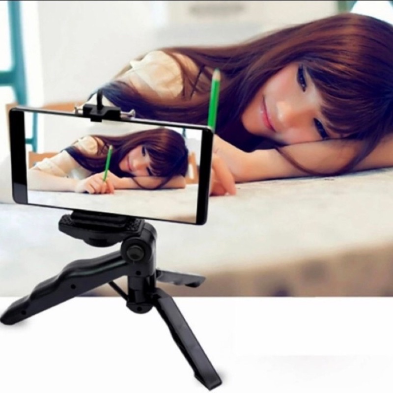 TRIPOD DAN HOLDER MINI HD-32 2IN1 NEW MODEL HANDLED TRIPOD PHONE HOLDER +HOLDER U