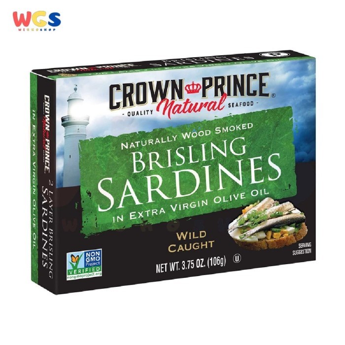 

Ikan Kaleng Crown Prince Natural Brisling Sardines In Extra Virgin Olive Oil 106G