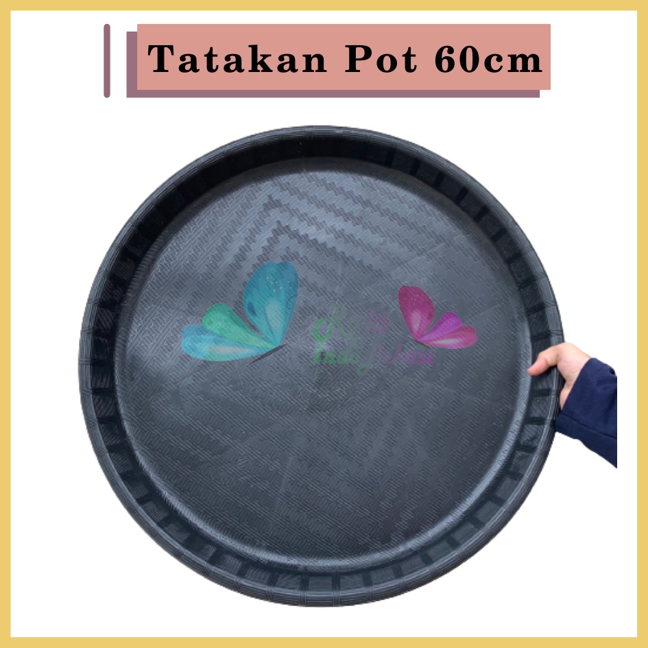 Tatakan Pot Jumbo 60 cm Hitam Tatakan Pot Jumbo 60cm/Piring Pot 60/Alas Super JumboPot/Tatakan Jumbo Untuk Pot 100 Tatakan Pot Bunga 30 Panjang Kayu 40 Besi Gelas Kotak